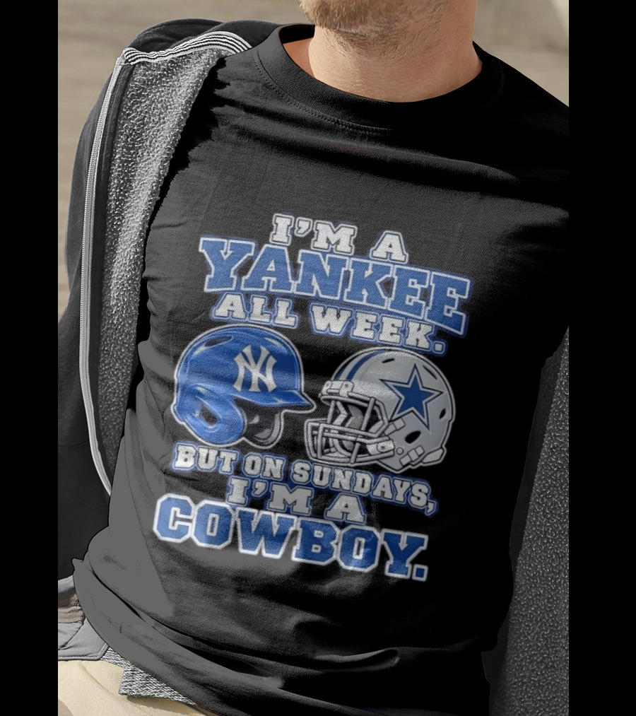 Yankee All Week But On Sundays Dallas Cowboy Football Fan T-Shirt