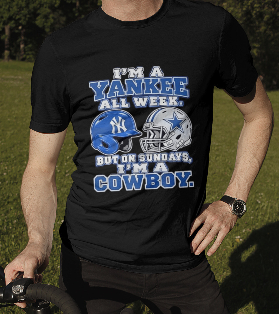 Yankee All Week But On Sundays Dallas Cowboy Football Fan T-Shirt