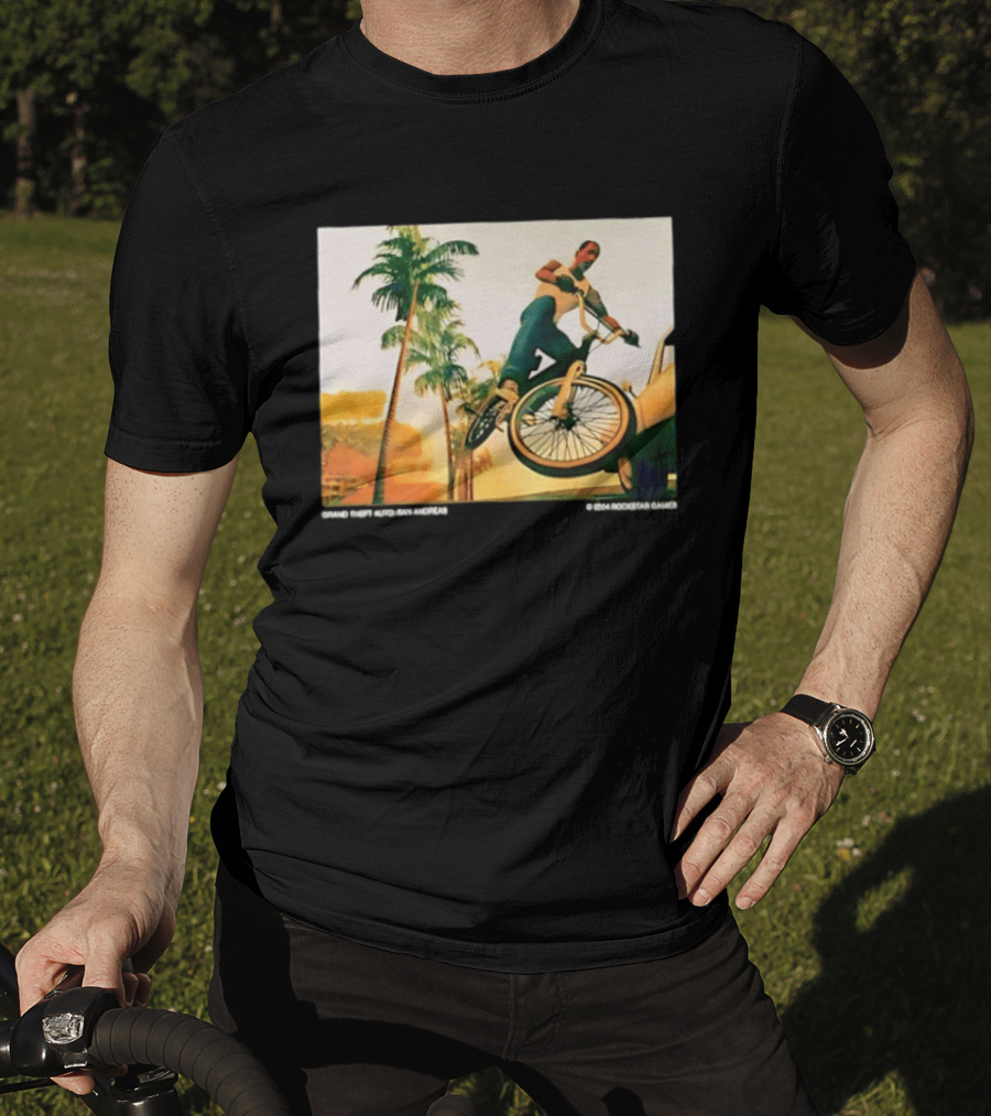 Grand Theft Auto San Andreas Rockstar Games Bicycle Scene T-Shirt