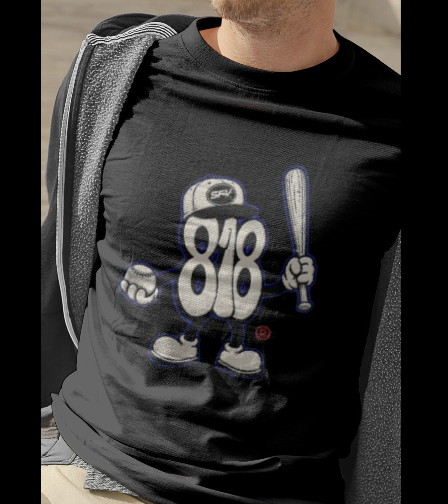 SFV 818 Character Baseball Cap Holding Bat And Ball T-Shirt