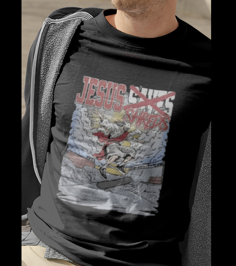 Jesus Shreds Skateboarding Ramp Savior Extreme Sports T-Shirt
