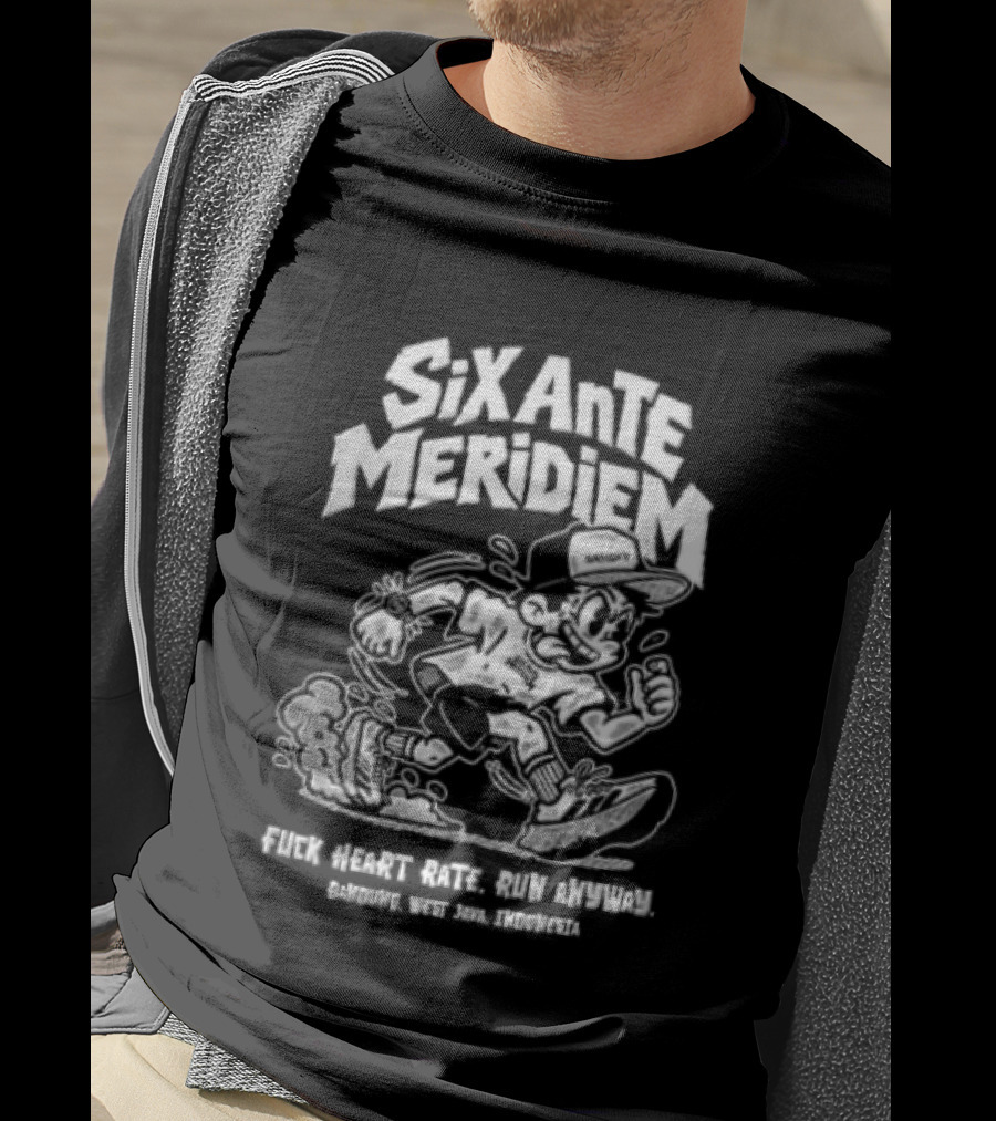Six Ante Meridiem Fuck Heart Rate Run Anyway Runner Enthusiast Motivation T-Shirt