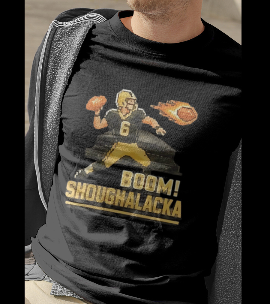 New Orleans Saints Boom Shoughalacka Pixel Art Throwback Football Player T-Shirt