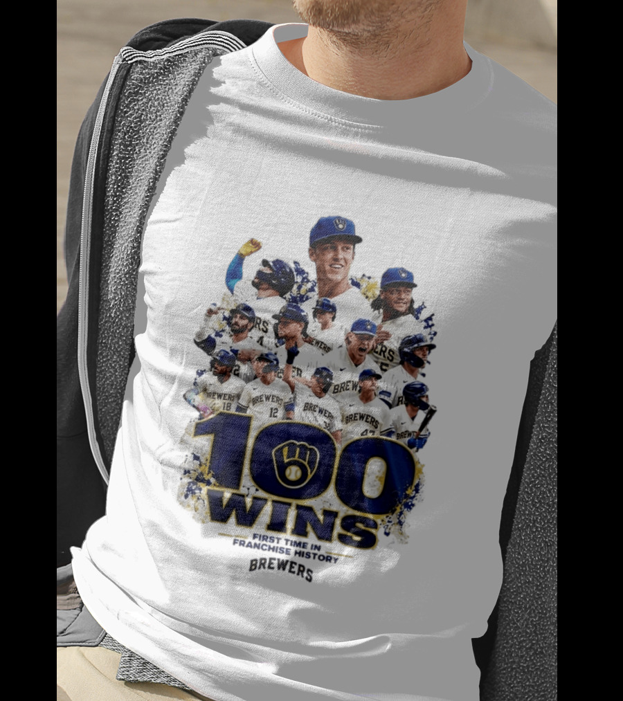 Brewers 100 Wins First Time In Franchise History Celebration T-Shirt