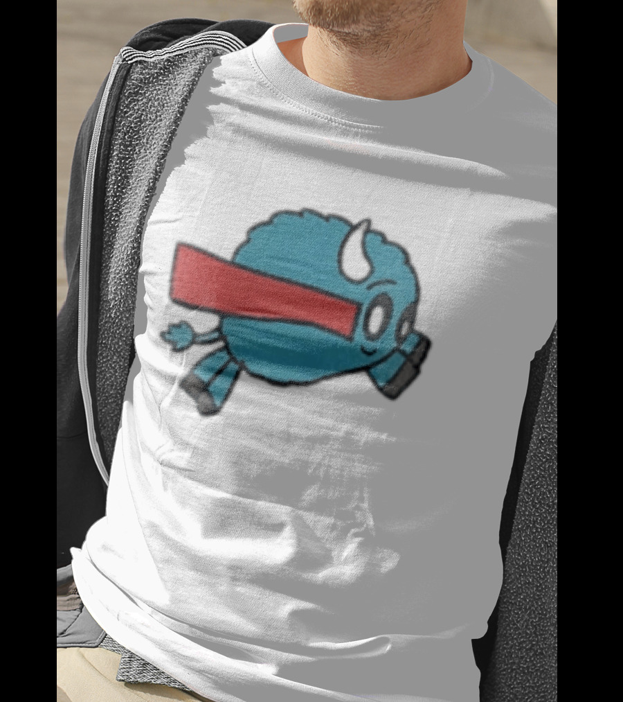 Buffalo Superhero With Red Cape Flying Action T-Shirt
