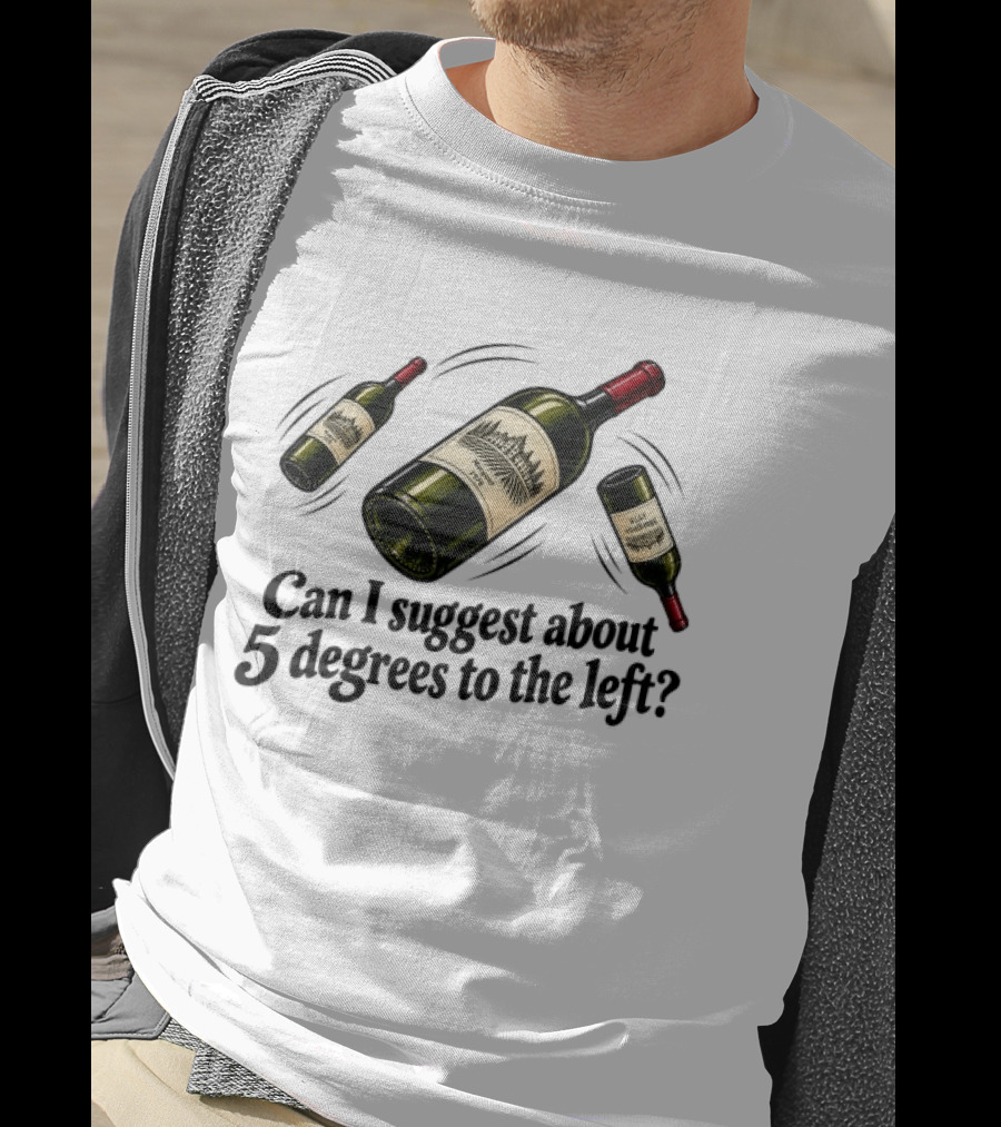 Can I Suggest About 5 Degrees To The Left Wine Bottles T-Shirt