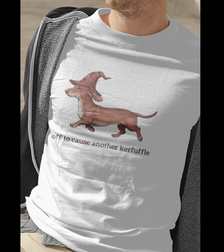 Off To Cause Another Kerfuffle Dachshund Wizard T-Shirt