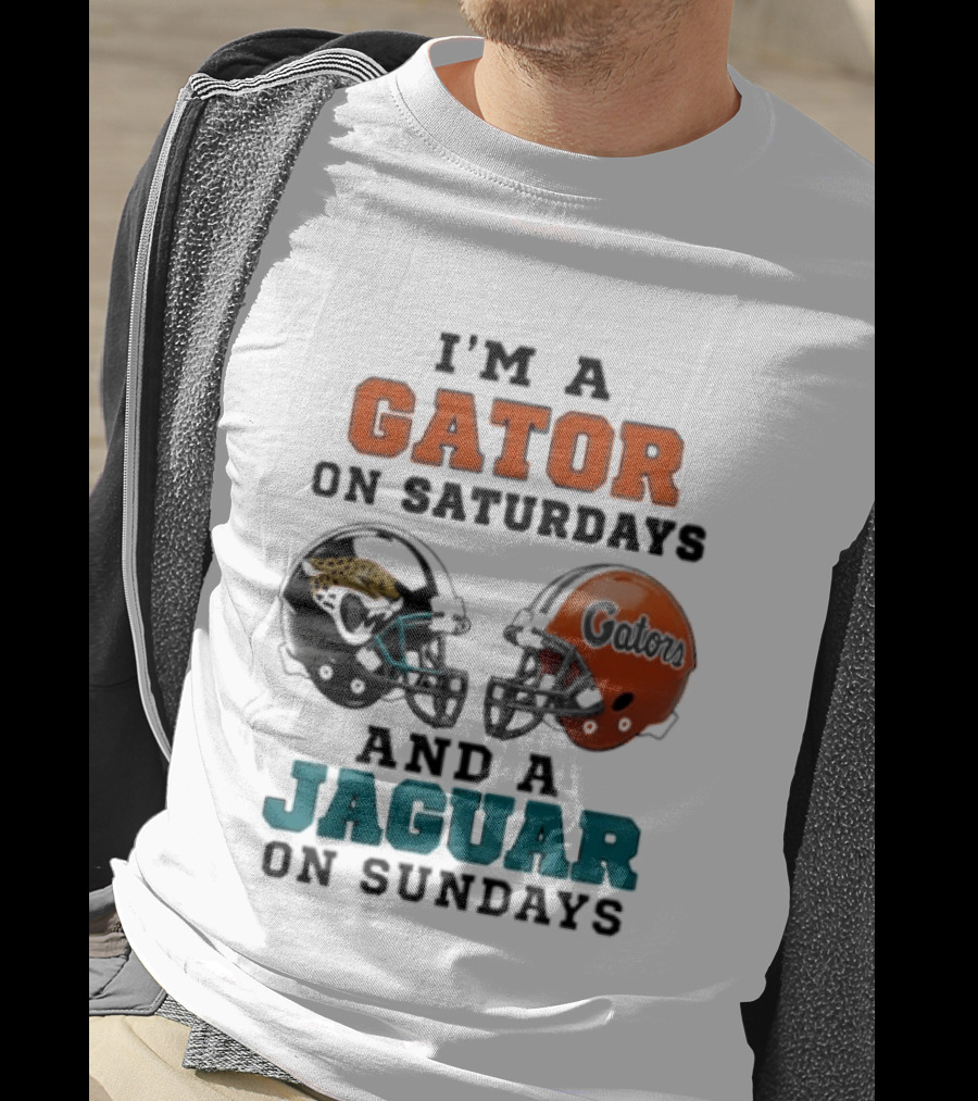 I'm A Gator On Saturdays And A Jaguar On Sundays Football Fan Phrase Helmet T-Shirt