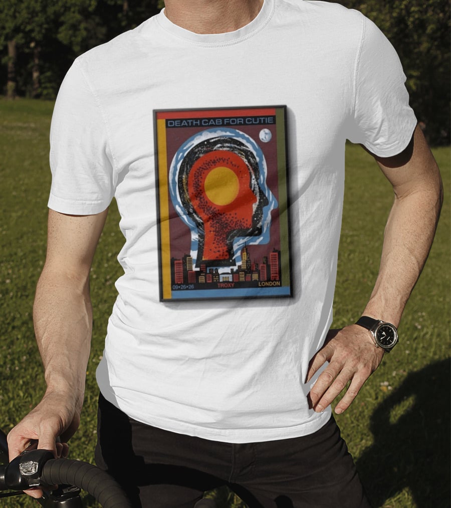 Death Cab For Cutie Troxy London 09.26.26 Concert Urban Skyline And Moon T-Shirt