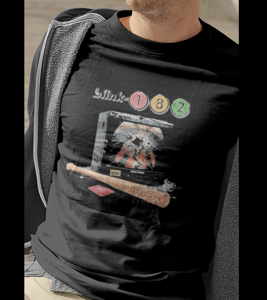 Blink 182 Take Off Your Pants And Jacket Rock Show TV Smash 182 Baseball Bat T-Shirt