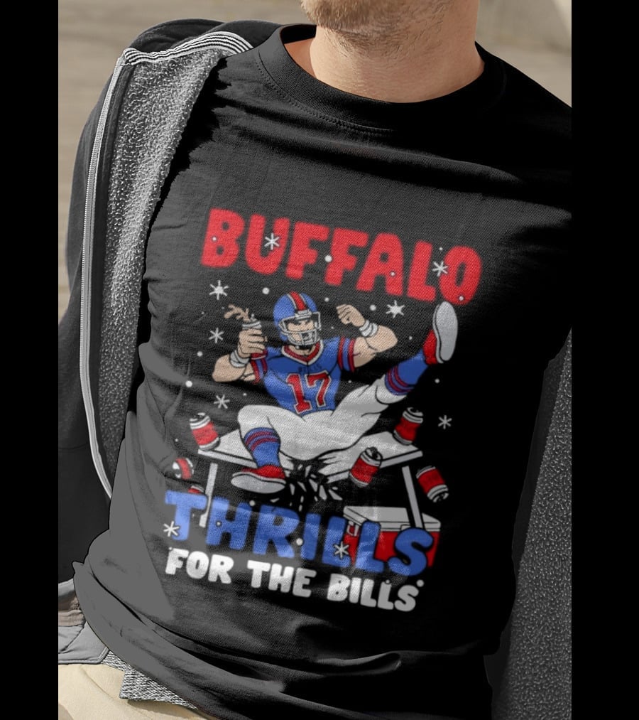 Buffalo Bills 17 Thrills Josh Allen Table Celebration T-Shirt