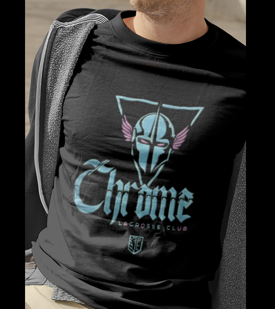 Chrome Lacrosse Club Winged Helmet T-Shirt