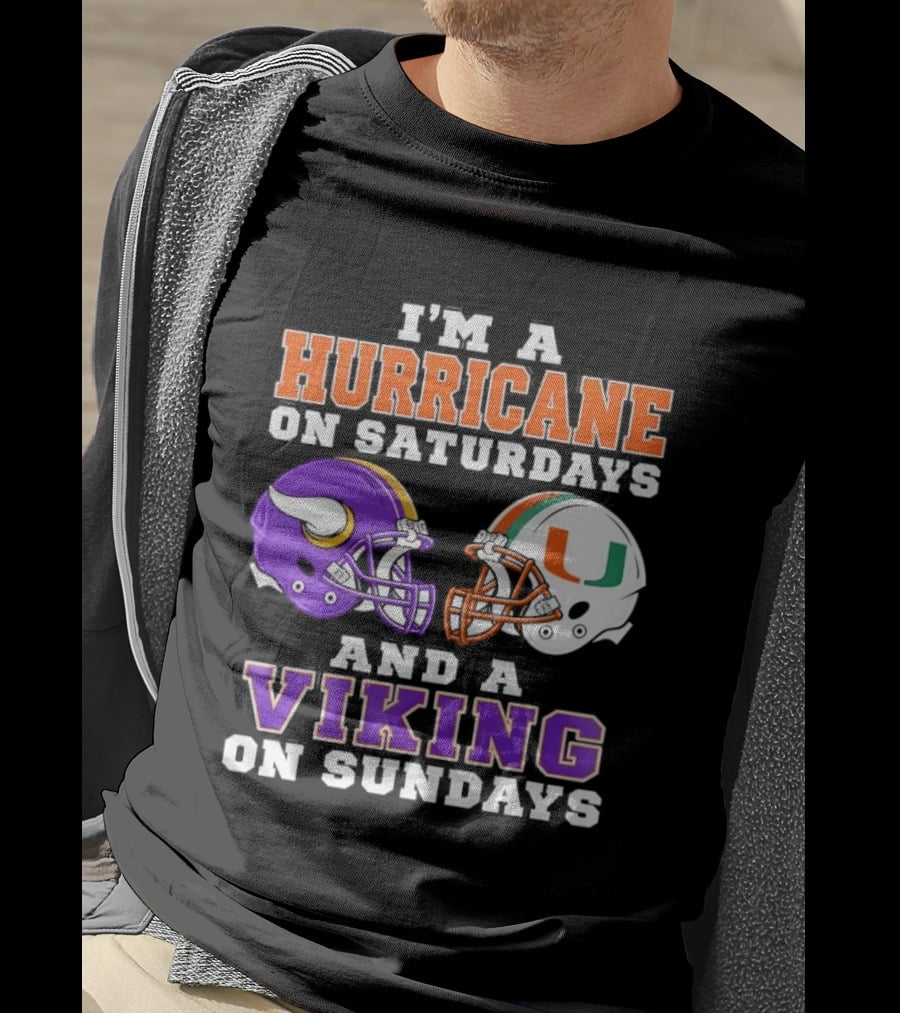 I'm A Hurricane On Saturdays And A Viking On Sundays Helmet Mindset T-Shirt