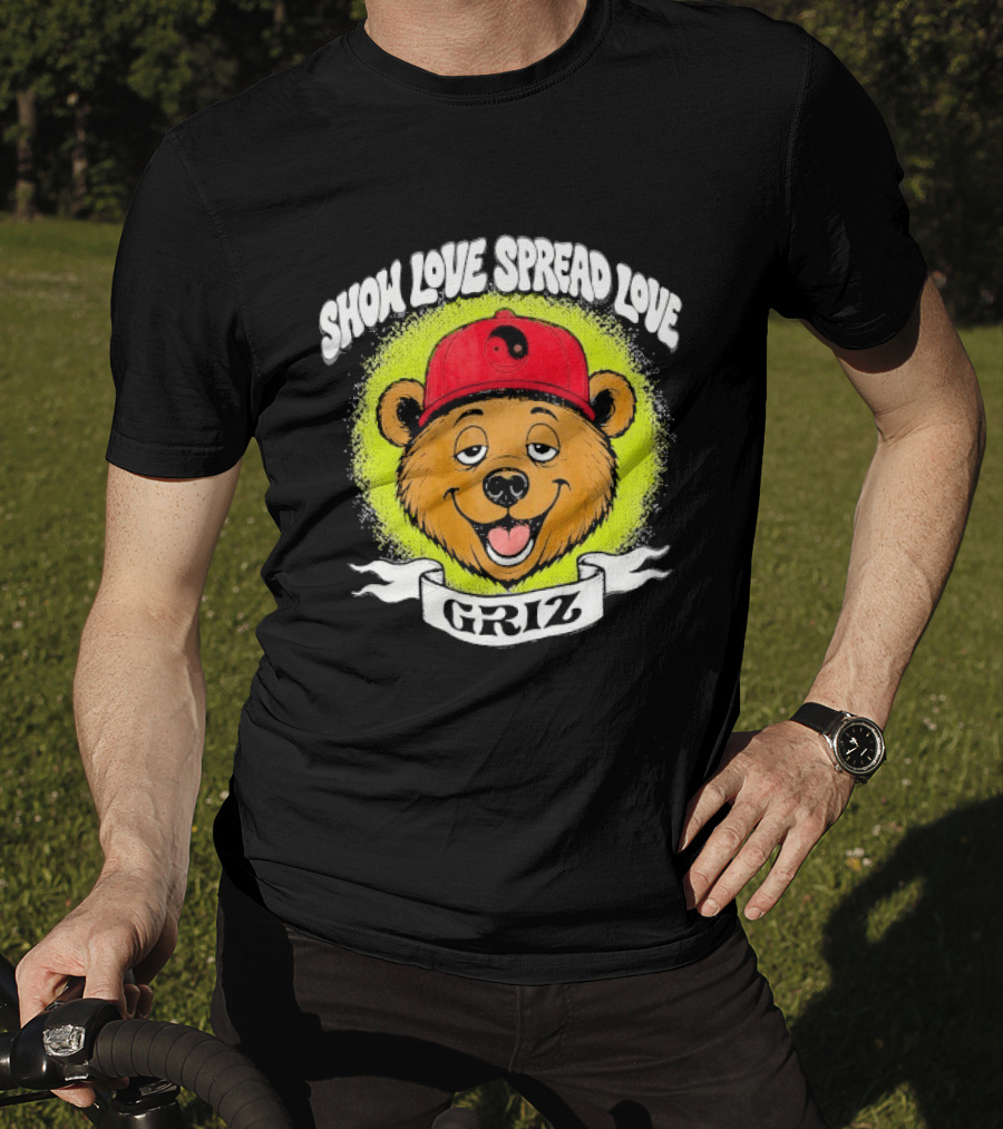 Griz Show Love Spread Love 1990's Bear Hat T-Shirt