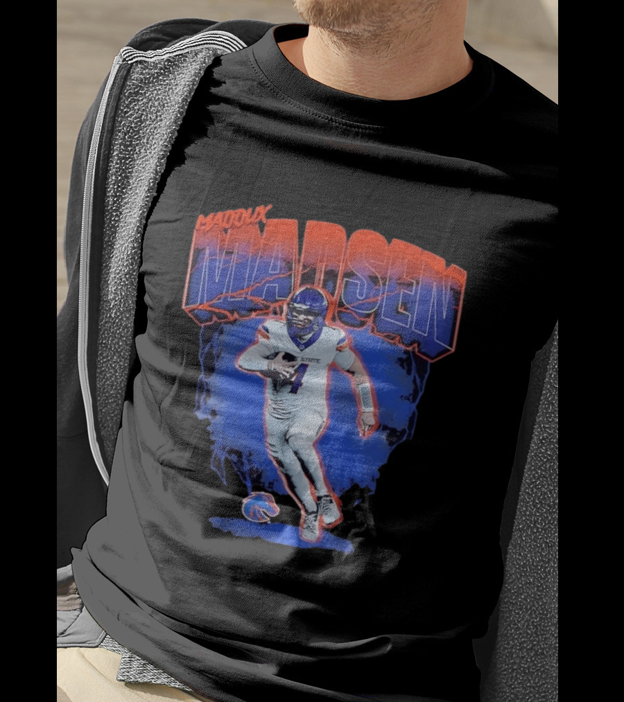 Boise State Broncos Maddux Madsen Lightning Collage NCAA Football T-Shirt