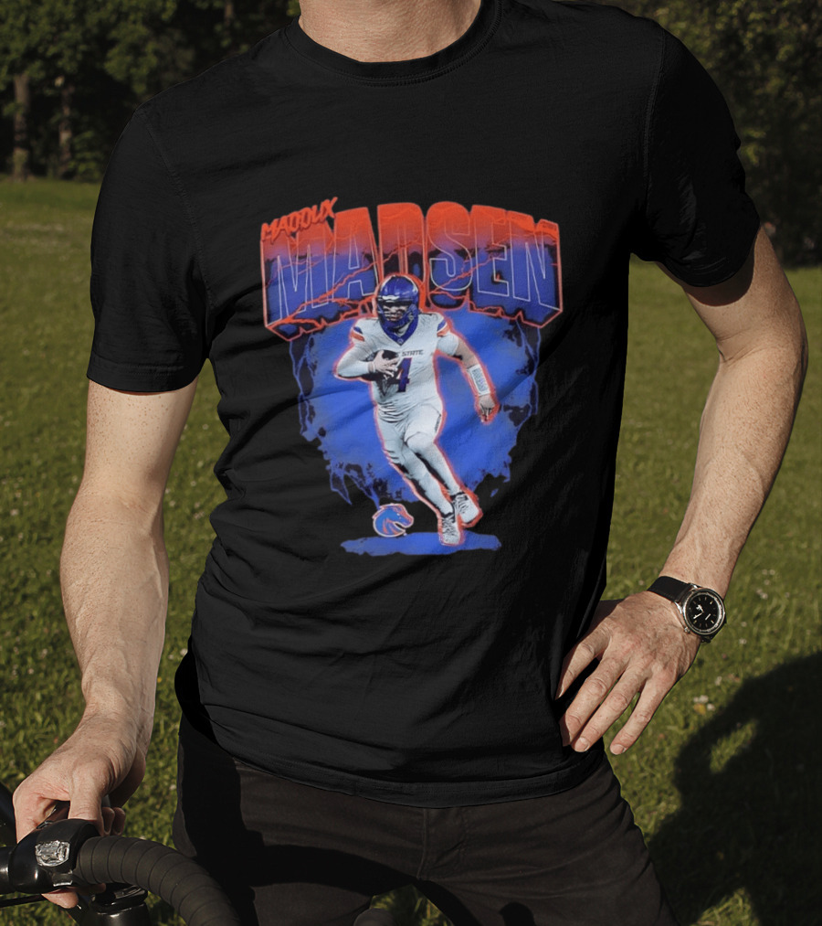Boise State Broncos Maddux Madsen Lightning Collage NCAA Football T-Shirt