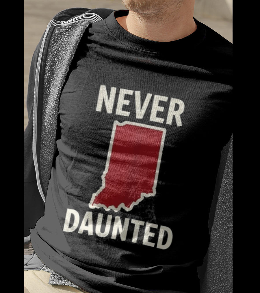 Never Daunted Indiana State Red Map T-Shirt