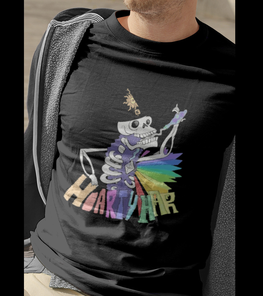 John Fogerty Hearty Har Colorful Skeleton With Rainbow T-Shirt