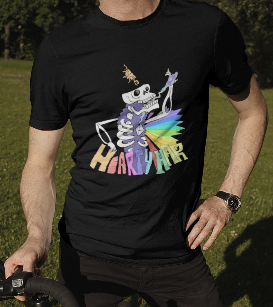 John Fogerty Hearty Har Colorful Skeleton With Rainbow T-Shirt