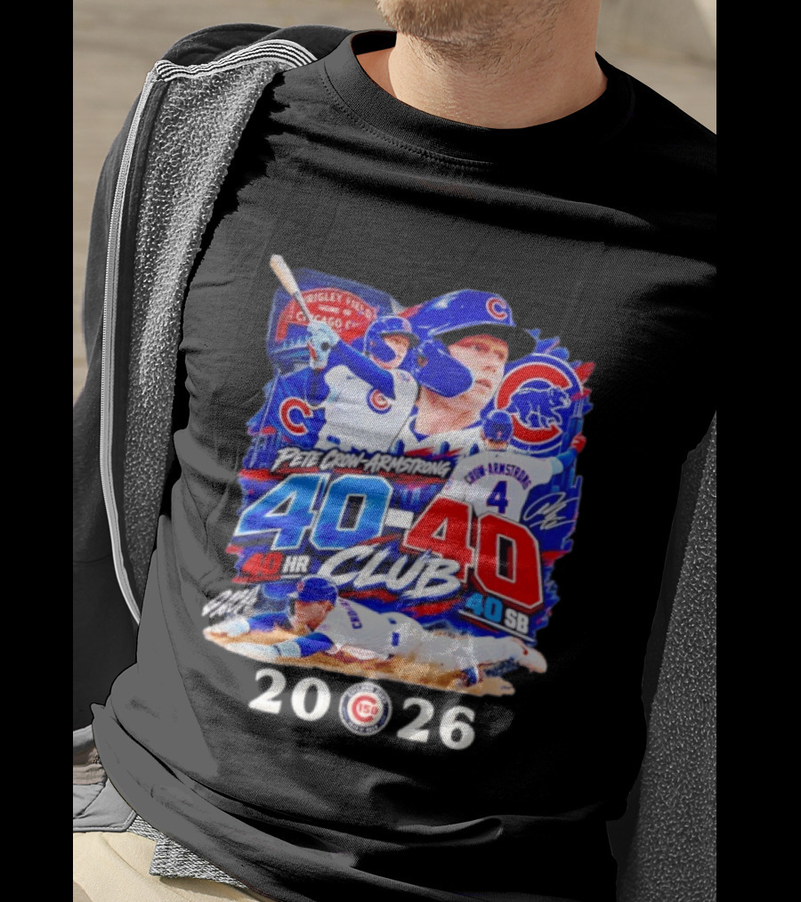 Pete Crow Armstrong 40HR 40SB Club Chicago Cubs 2026 T-Shirt
