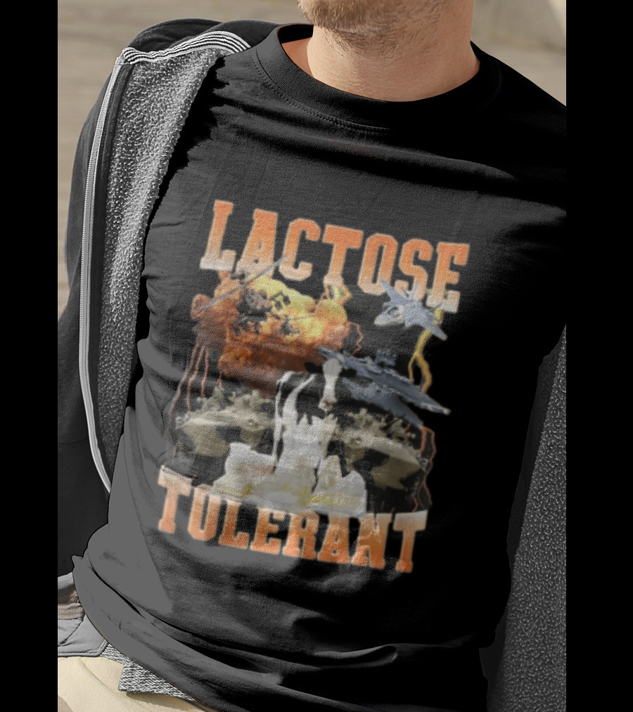 Lactose Tolerant Cow With Military Vehicles And Explosions T-Shirt