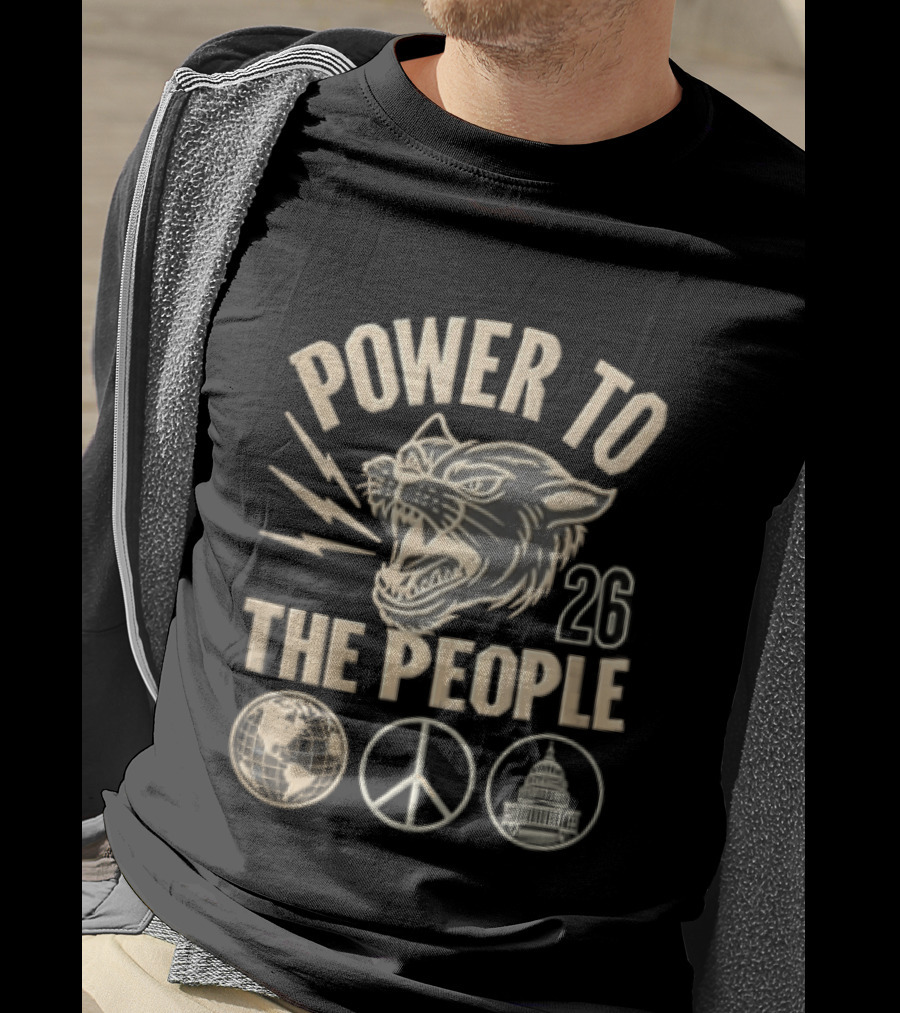 Power To The People Panther Head 2023 Peace And Unity T-Shirt