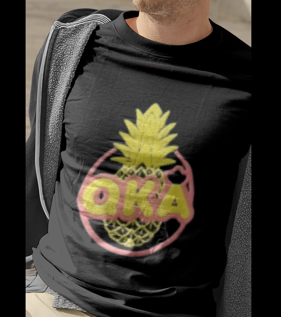 QKA Yellow Pineapple Inside Red Circle T-Shirt