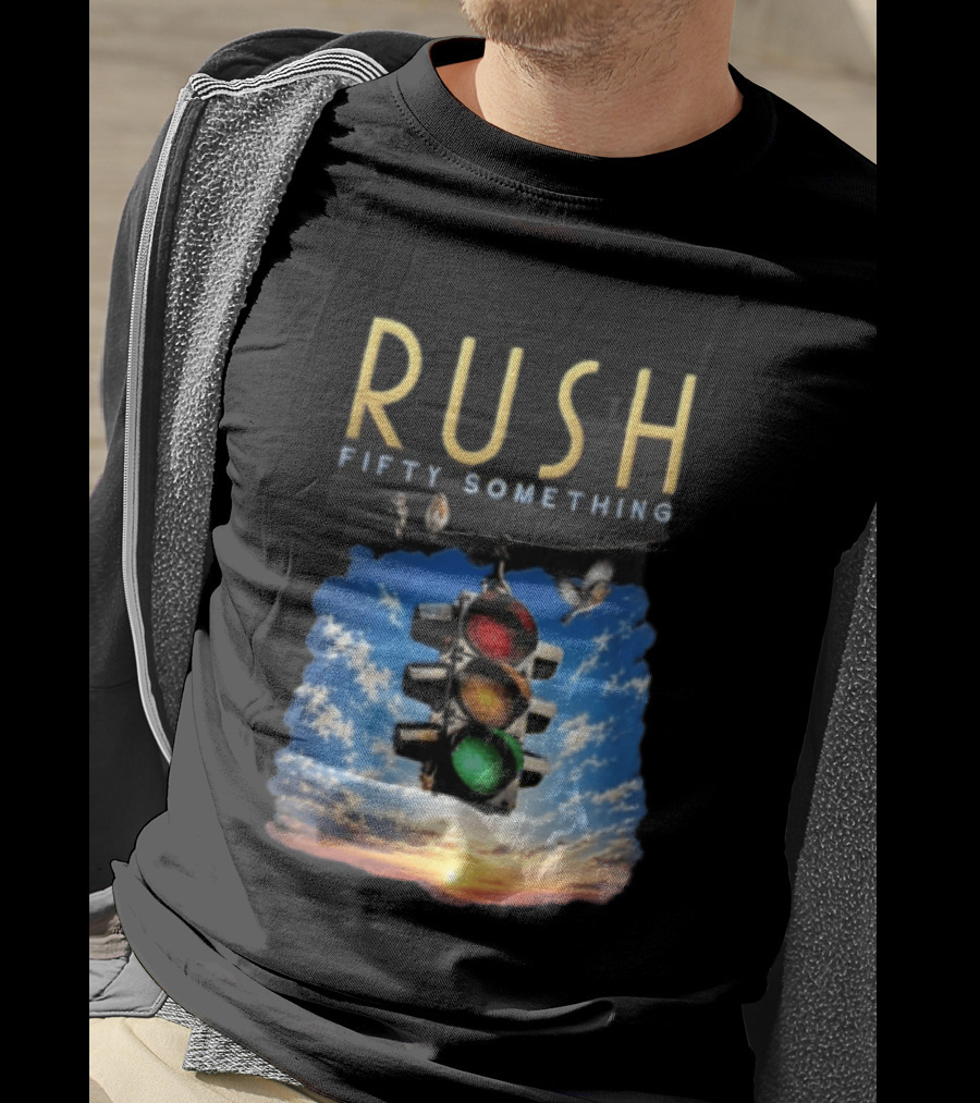 Rush Fifty Something Traffic Light Birds Blue Sky Sunset T-Shirt