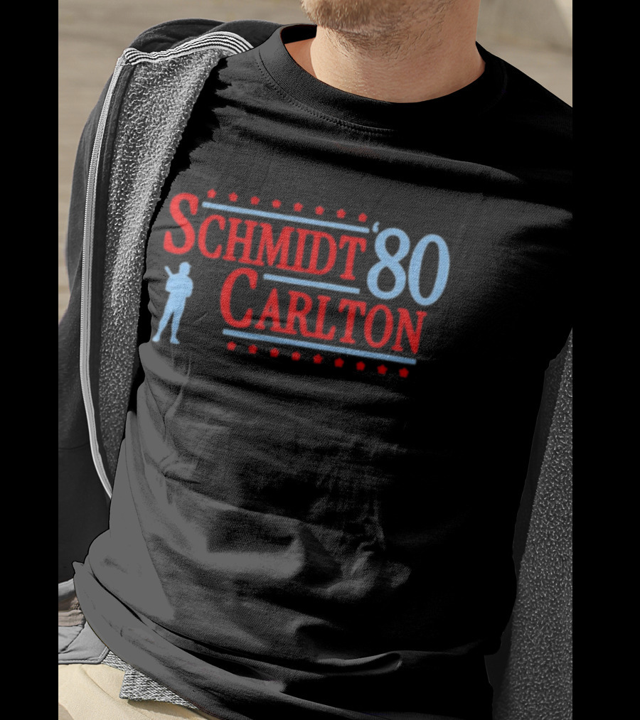 Schmidt Carlton '80 Philadelphia Phillies Baseball Legends T-Shirt