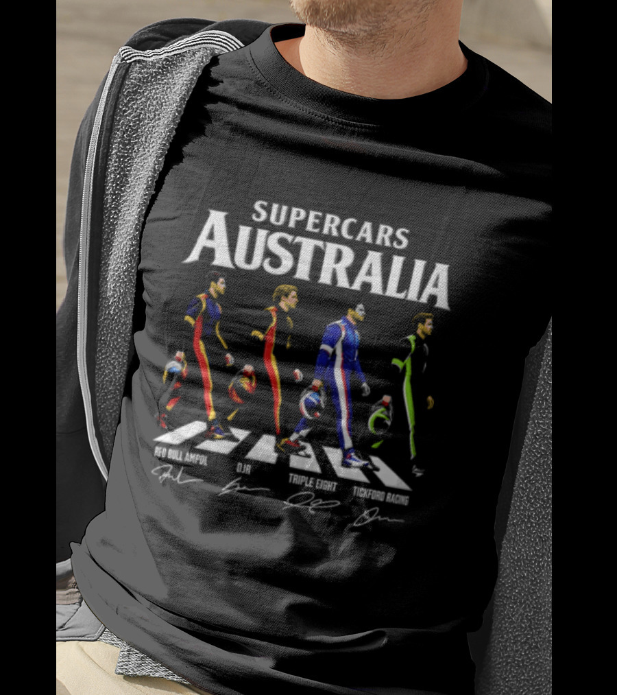 Supercars Australia Red Bull Ampol DJR Triple Eight Tickford Racing Drivers Crossing Abbey Road T-Shirt
