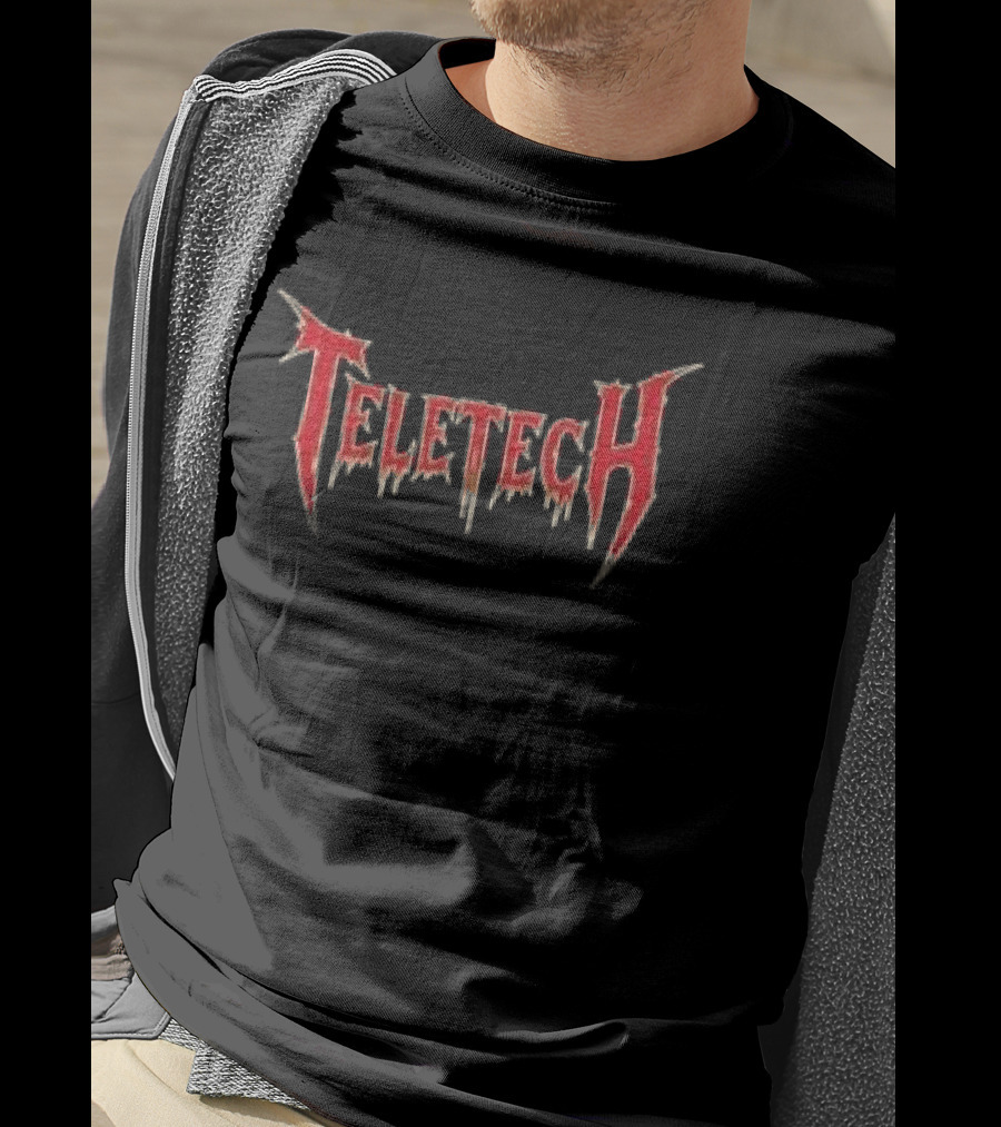 Teletech Store Shop Evil Vintage Gothic Style Red Dripping T-Shirt