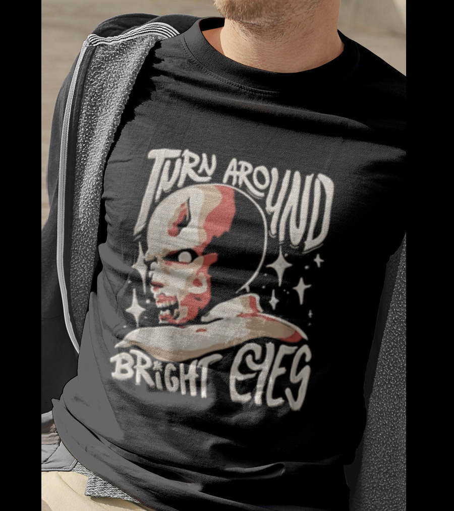 Turn Around Bright Eyes Zombie Face Stars T-Shirt