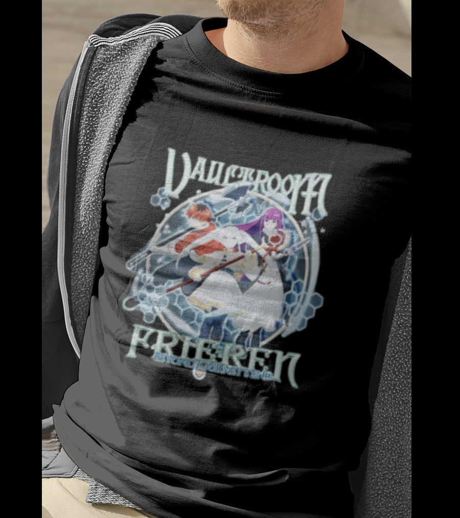 Vaultroom Frieren Beyond Journey's End Anime Characters With Magical Weapons T-Shirt