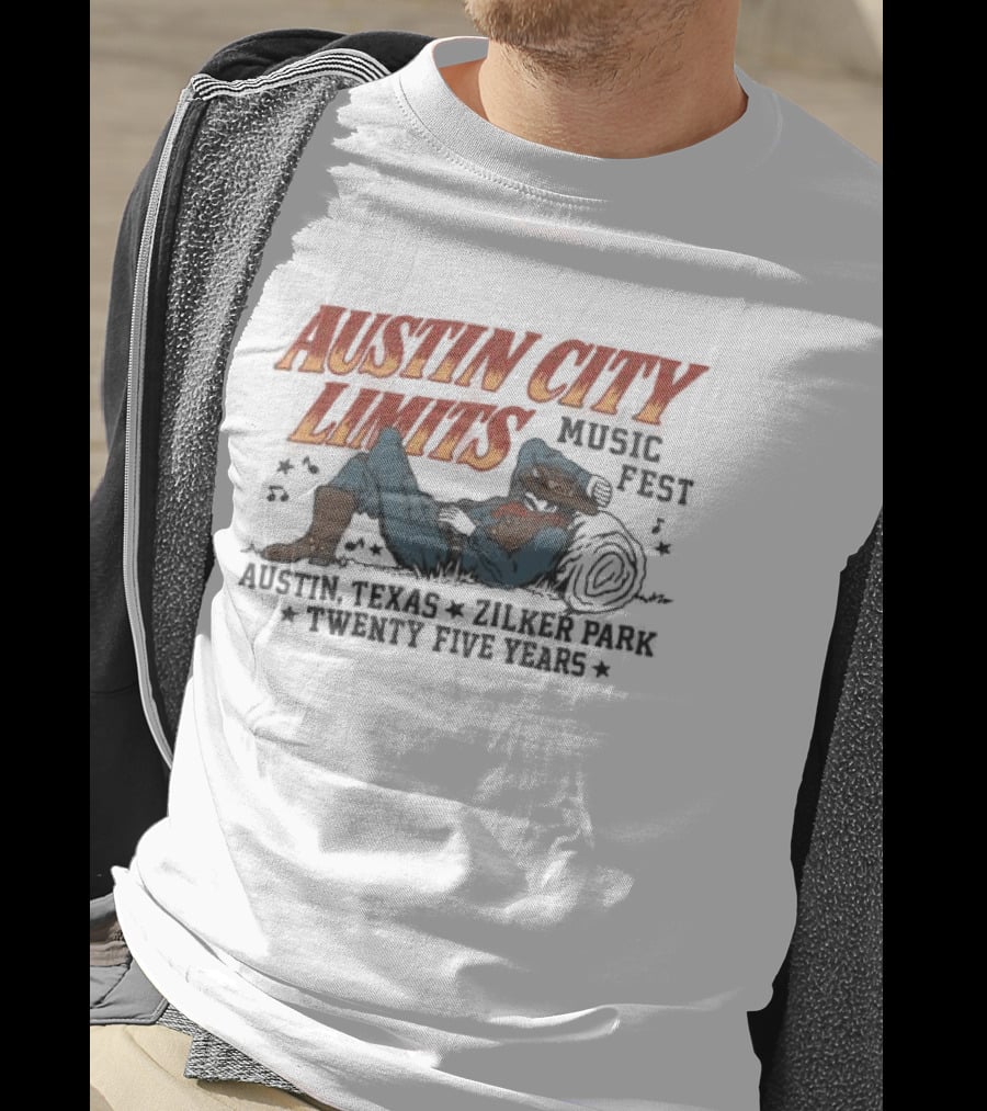 Austin City Limits Music Past, Present, And Future Texas Style Cowboy Lineup T-Shirt