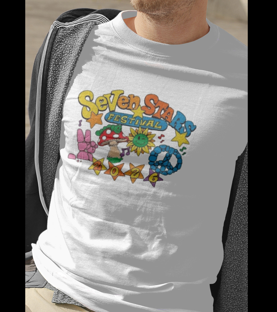 Seven Stars Festival 2026 Peace Mushroom Sun Music T-Shirt