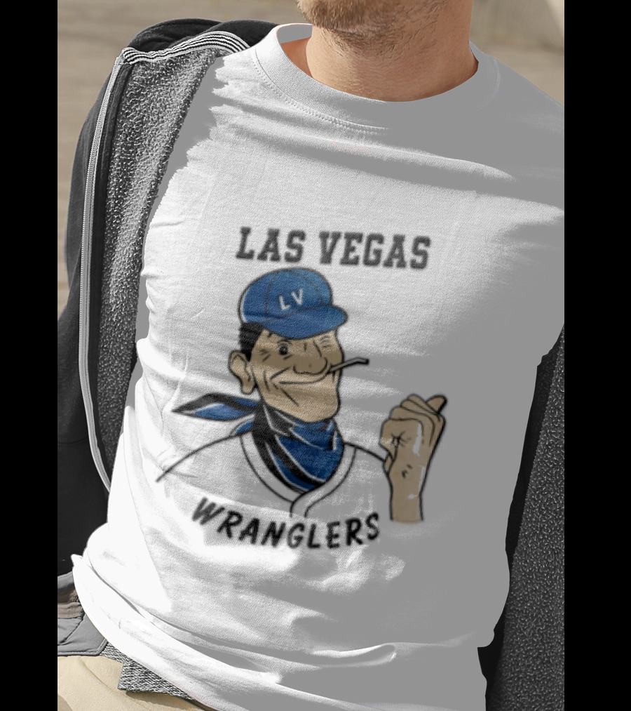 Las Vegas Wranglers Vintage Cartoon Character With Hat And Bandana T-Shirt