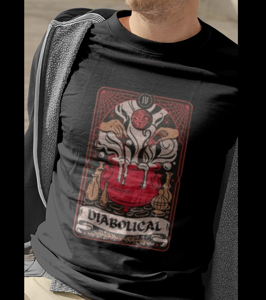 Do We Know Them Store Diabolical Tarot Card Cauldron Magic T-Shirt