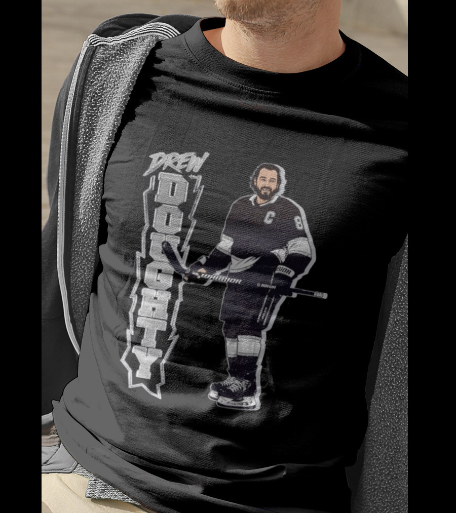 Drew Doughty Captain 8 Los Angeles Kings Hockey Vertical T-Shirt