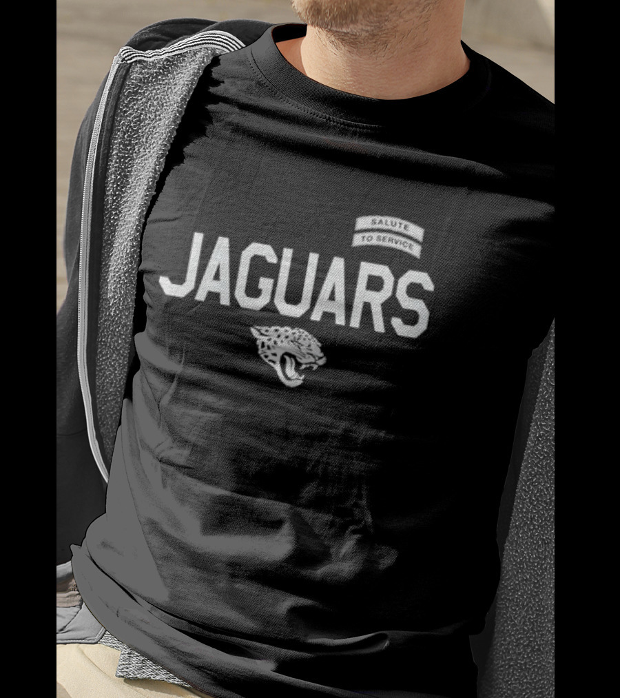 Jacksonville Jaguars Salute To Service Jaguars Head Logo NFL Football T-Shirt