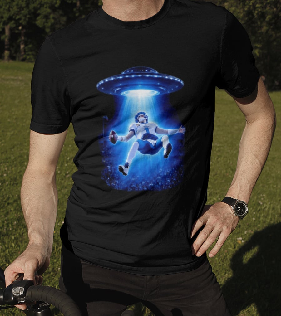 Jalen Hurts Memes UFO Abduction Football Player Beam Fantasy T-Shirt