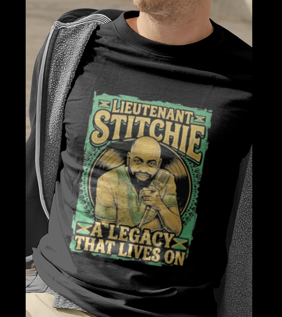 Lieutenant Stitchie A Legacy That Lives On Microphone Reggae T-Shirt
