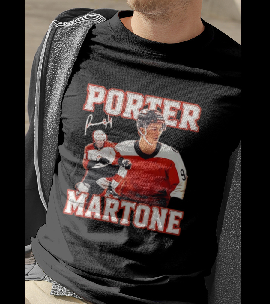 Porter Martone Philadelphia Flyers Hockey Player 9 Signature T-Shirt