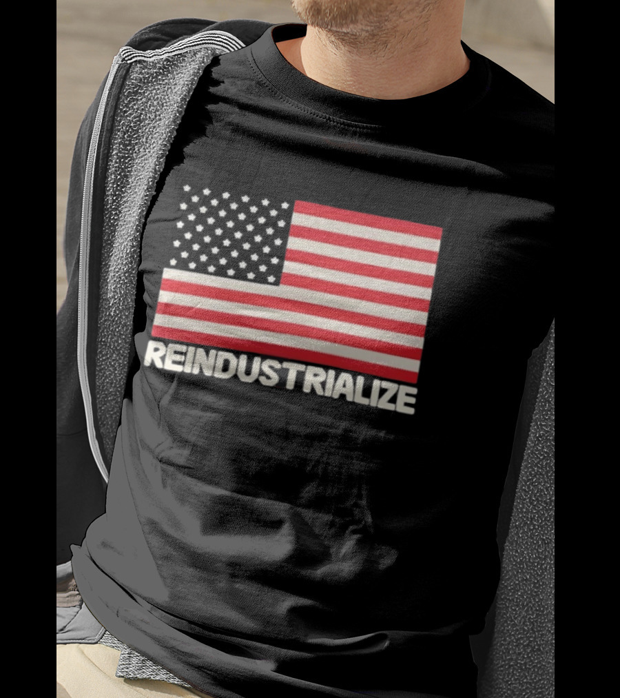 Reindustrialize United States Flag Stars And Stripes T-Shirt