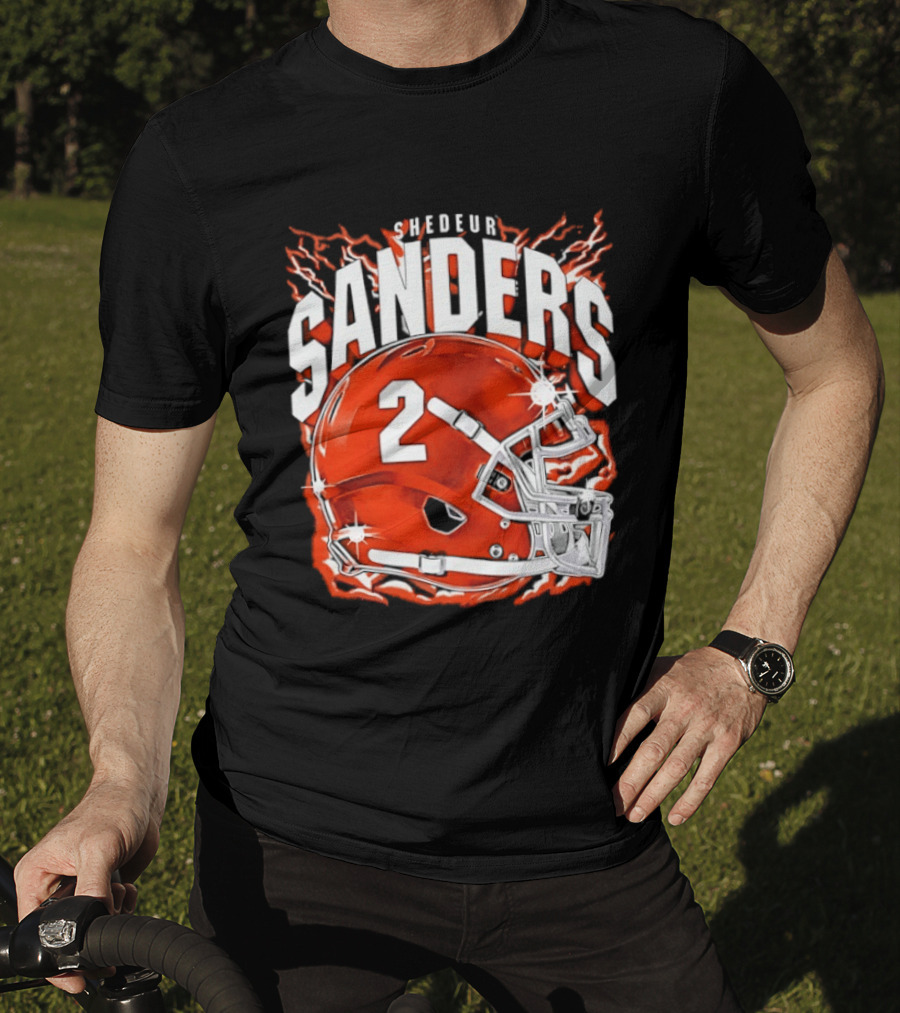Shedeur Sanders Number 2 Cleveland Browns Helmet T-Shirt