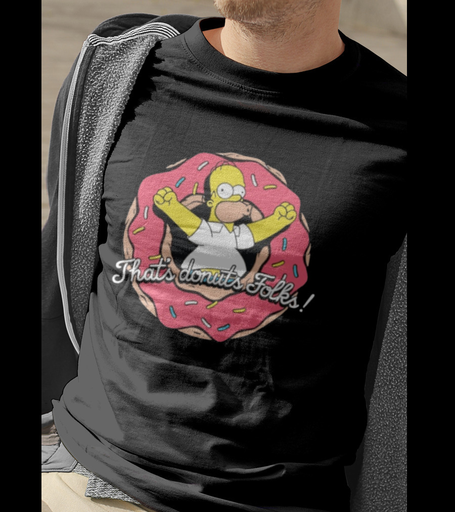 The Simpsons Looney Tunes Homer Simpson That's Donuts Folks Collaboration T-Shirt