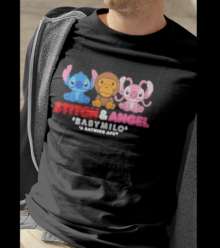 Bape X Disney Stitch Angel Baby Milo Collaboration 2026 T-Shirt
