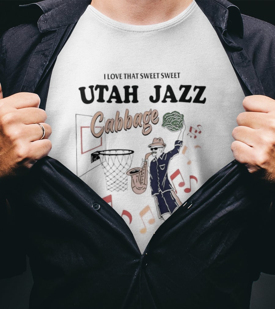 Sweet Sweet Utah Jazz Cabbage Music Basketball Player Scene T-Shirt