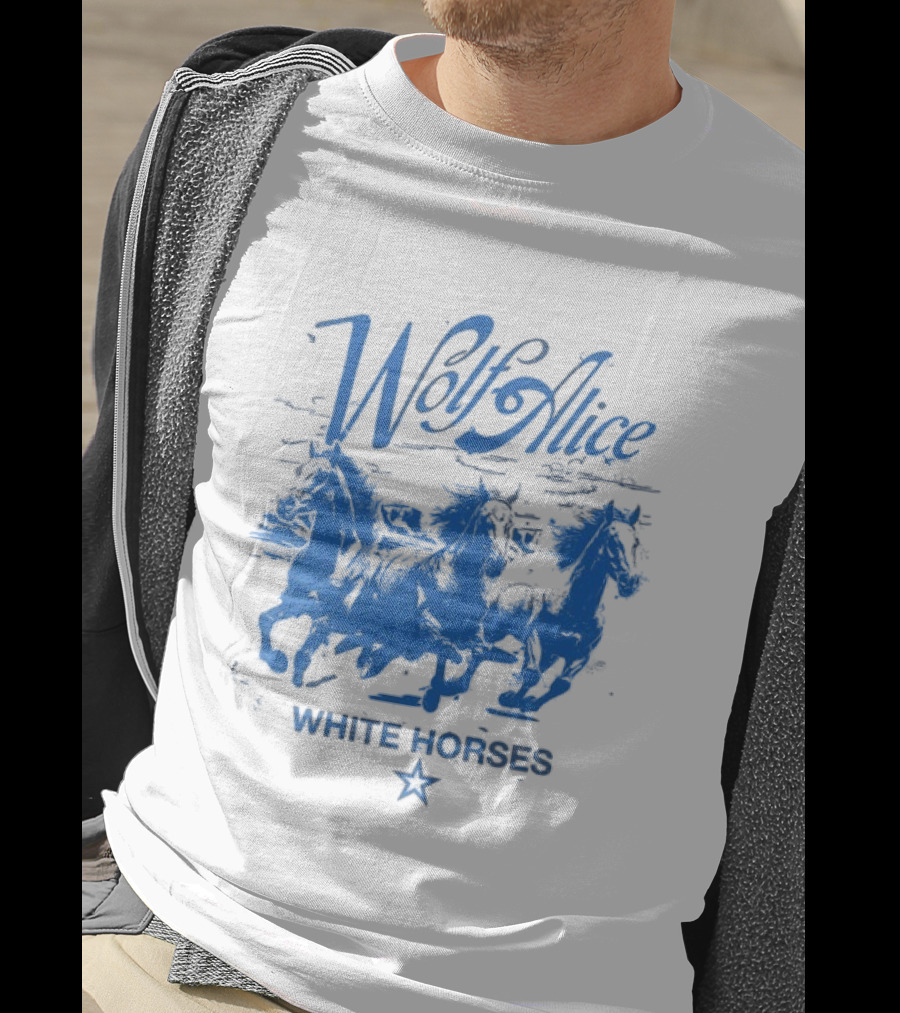 Wolf Alice Blue White Horses Star T-Shirt