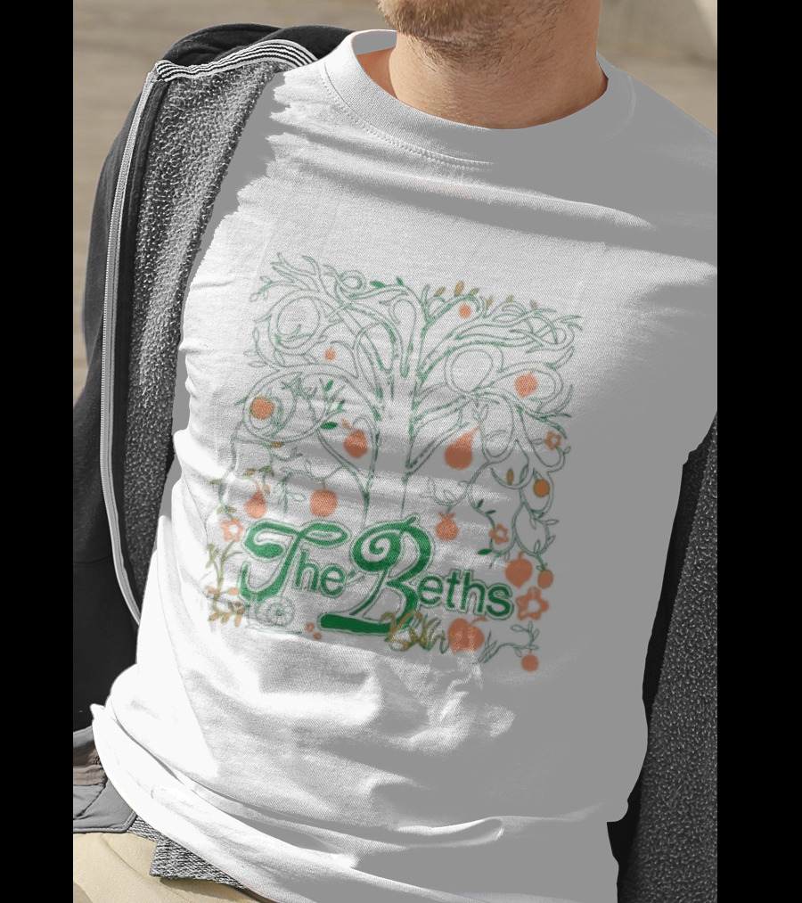 The Beths Fruit Tree Art Green Orange T-Shirt