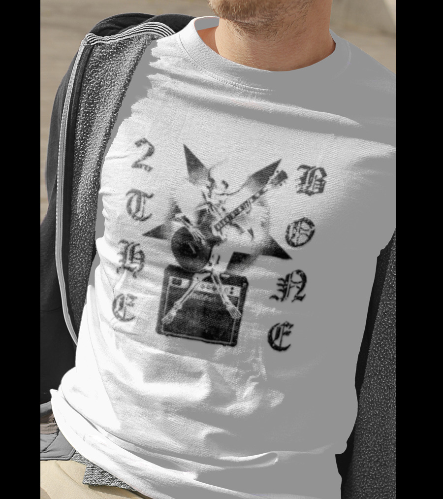 To The Bone Winged Skeleton Playing Guitar On Amplifier T-Shirt
